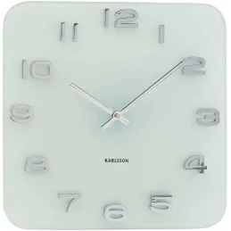 Horloge carrée vintage en verre 35 cm