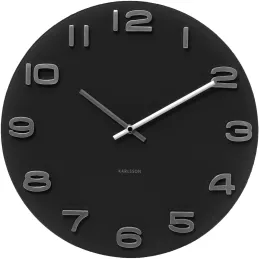Horloge ronde vintage en verre 35 cm
