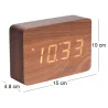 Réveil rectangulaire en bois Square