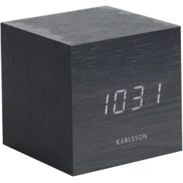 Réveil en bois carré Cube