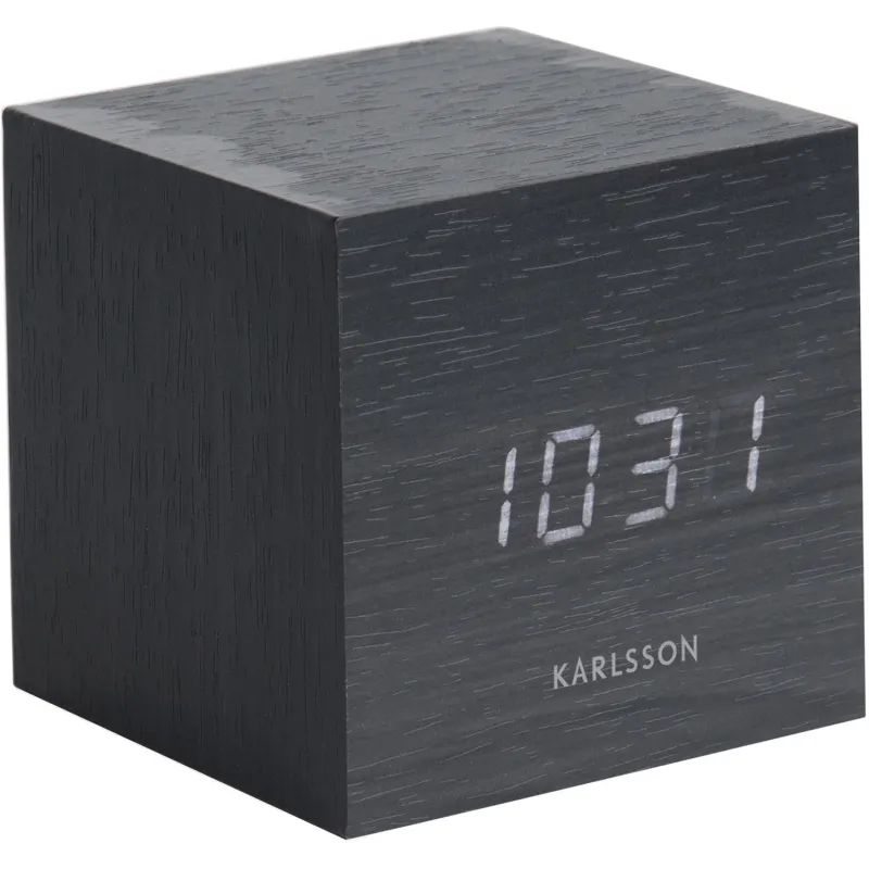 Réveil en bois carré Cube