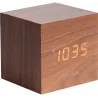 Réveil en bois carré Cube