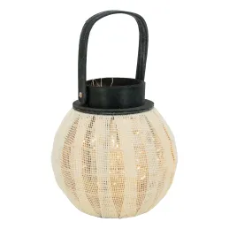 Lanterne ronde en bois et coton