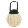 Lanterne ronde en bois et coton