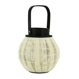 Lanterne ronde en bois et coton