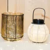 Lanterne ronde en bois et coton