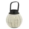 Lanterne ronde en bois et coton