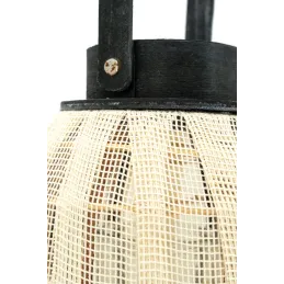 Lanterne ronde en bois et coton