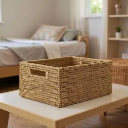 Panier de rangement en rotin naturel