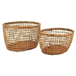 Corbeilles en osier buff (Lot de 2)