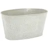 Corbeille ovale en métal laqué motif floral
