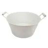 Corbeille ronde en métal laqué avec chevrons 25 cm