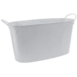 Corbeille en métal laqué avec chrevons 26 cm