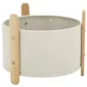 Cache-pot en métal laqué et bois