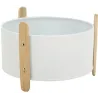 Cache-pot en métal laqué et bois
