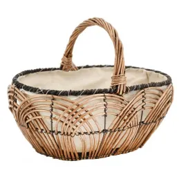 Panier en osier lacerie et jute 35 cm