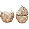 Corbeilles rondes en osier Art Déco(Lot de 3)