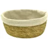 Corbeille en jonc naturel et jute