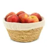 Corbeille en jonc naturel et jute