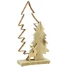 Sapins en métal et bois, guirlande led