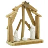 Crèche en bois et céramique