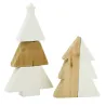 Sapins en céramique blanche et bois