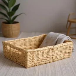 Manne en osier naturel avec passe-main