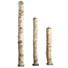 Bougeoirs hauts en bouleau et métal (Lot de 3)
