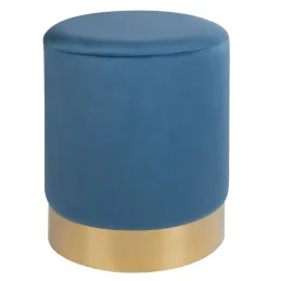 Pouf en velours et métal doré