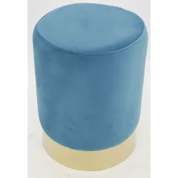 Pouf en velours et métal doré