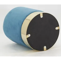 Pouf en velours et métal doré