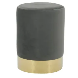 Pouf en velours et métal doré