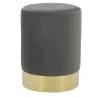 Pouf en velours et métal doré