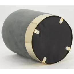 Pouf en velours et métal doré