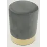 Pouf en velours et métal doré