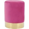 Pouf en velours et métal doré