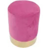 Pouf en velours et métal doré