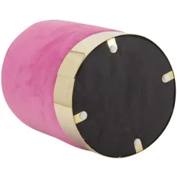 Pouf en velours et métal doré