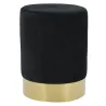 Pouf en velours et métal doré