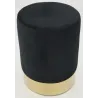 Pouf en velours et métal doré