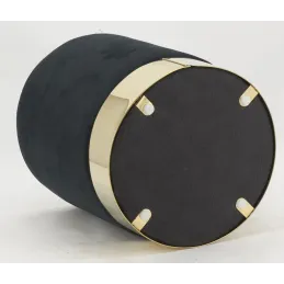 Pouf en velours et métal doré