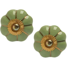 Boutons de porte classique pour meubles fleur (Lot de 2)