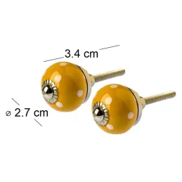 Boutons de porte en céramique à pois (Lot de 2)