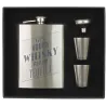 Fiole à whisky avec shooters et entonnoir