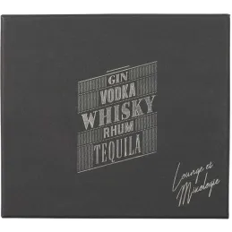 Fiole à whisky avec shooters et entonnoir