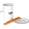 Pot à cornichon avec soucoupe et pince