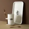 Pot à cornichon avec soucoupe et pince