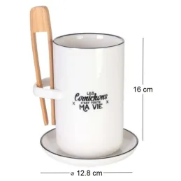 Pot à cornichon avec soucoupe et pince