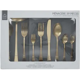 Ménagère 39 pièces en inox brossé