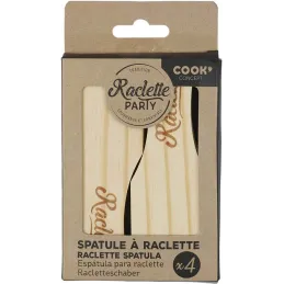 Set de 4 spatules à raclettes en bois